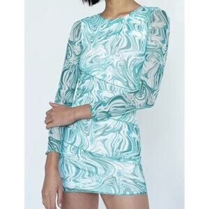 Princess Polly Dress Winston Mini Bodycon in Green Swirl Women Size 10 NEW